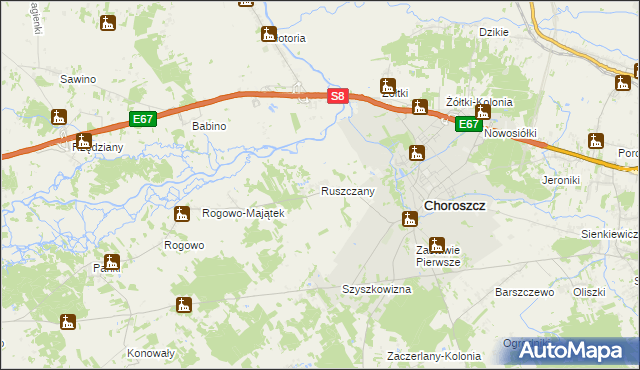 mapa Ruszczany, Ruszczany na mapie Targeo