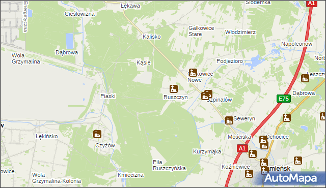 mapa Ruszczyn, Ruszczyn na mapie Targeo