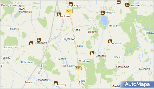 mapa Ruta, Ruta na mapie Targeo