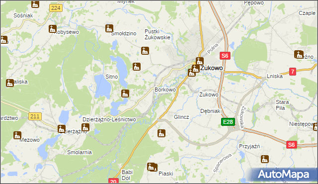 mapa Rutki gmina Żukowo, Rutki gmina Żukowo na mapie Targeo