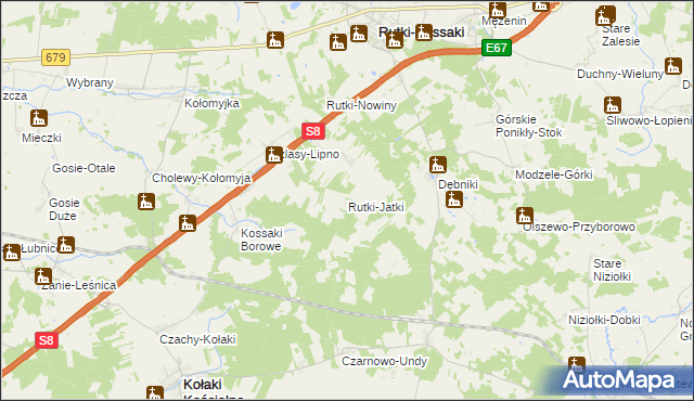 mapa Rutki-Jatki, Rutki-Jatki na mapie Targeo