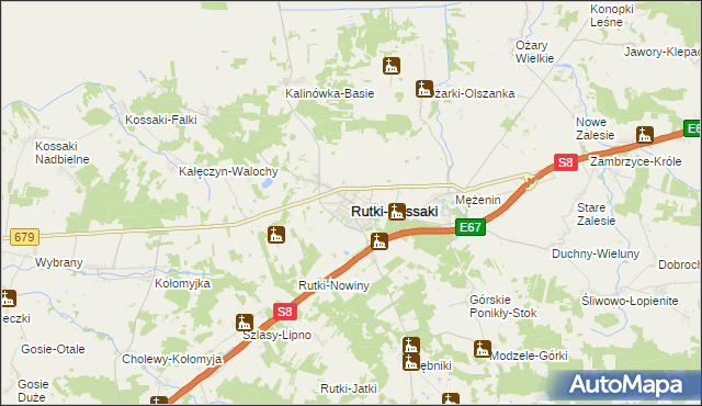 mapa Rutki-Kossaki, Rutki-Kossaki na mapie Targeo