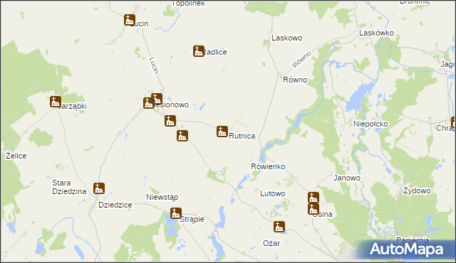 mapa Rutnica, Rutnica na mapie Targeo