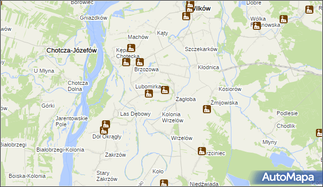 mapa Rybaki gmina Wilków, Rybaki gmina Wilków na mapie Targeo