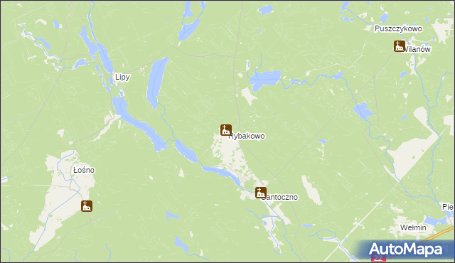 mapa Rybakowo, Rybakowo na mapie Targeo