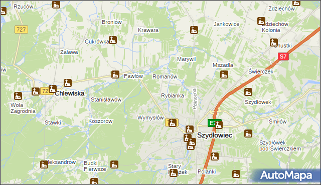 mapa Rybianka, Rybianka na mapie Targeo