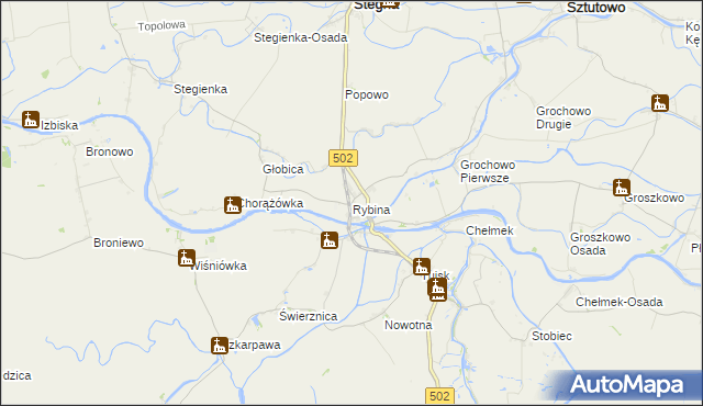 mapa Rybina, Rybina na mapie Targeo