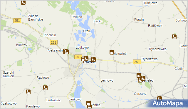 mapa Rybitwy gmina Pakość, Rybitwy gmina Pakość na mapie Targeo