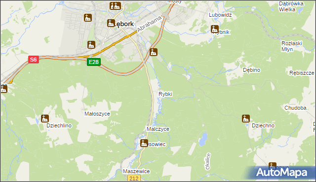 mapa Rybki, Rybki na mapie Targeo