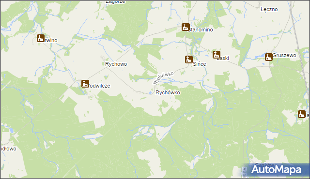 mapa Rychówko, Rychówko na mapie Targeo