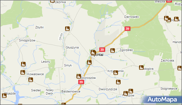 mapa Rychtal, Rychtal na mapie Targeo