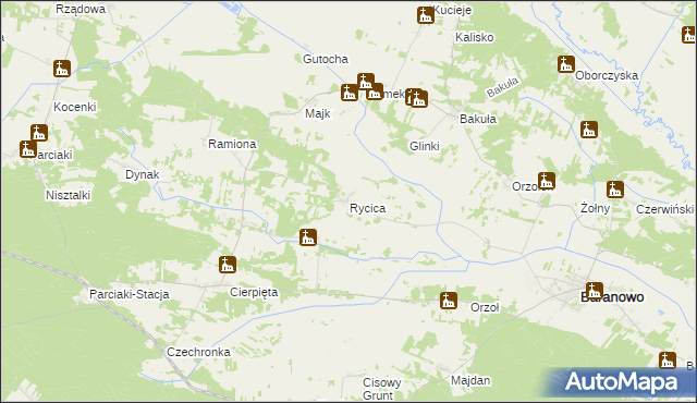 mapa Rycica, Rycica na mapie Targeo