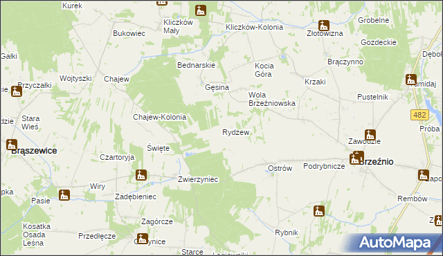 mapa Rydzew, Rydzew na mapie Targeo