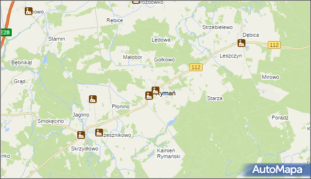 mapa Rymań, Rymań na mapie Targeo