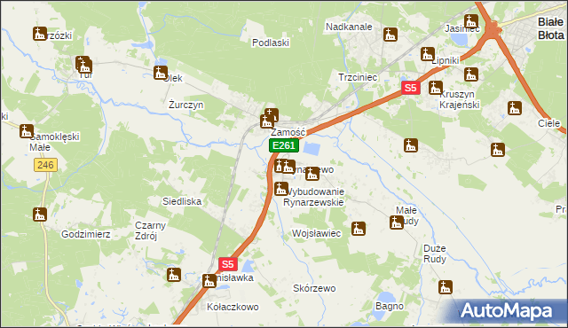 mapa Rynarzewo, Rynarzewo na mapie Targeo