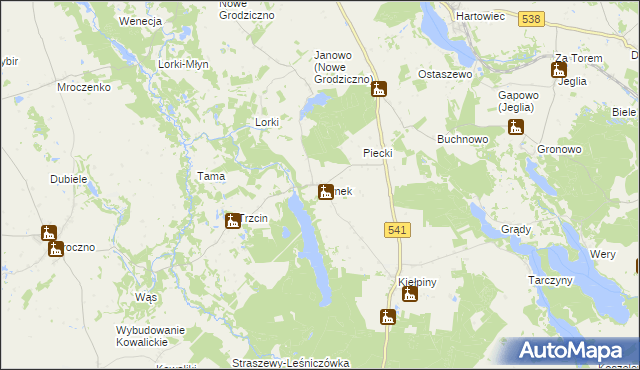 mapa Rynek gmina Grodziczno, Rynek gmina Grodziczno na mapie Targeo