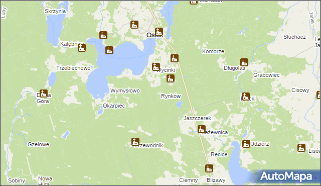mapa Rynków, Rynków na mapie Targeo