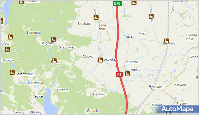 mapa Rynkówka, Rynkówka na mapie Targeo