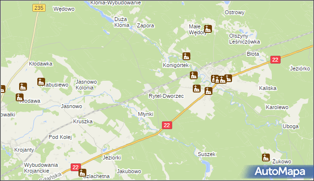 mapa Rytel-Nadleśnictwo, Rytel-Nadleśnictwo na mapie Targeo