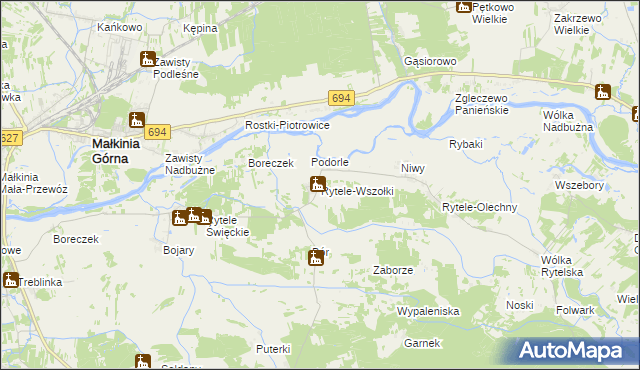 mapa Rytele-Wszołki, Rytele-Wszołki na mapie Targeo