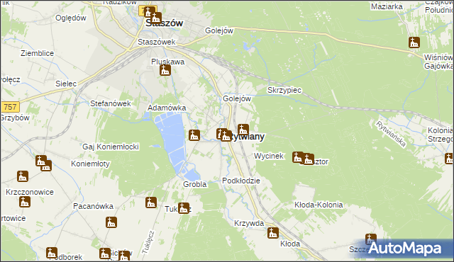 mapa Rytwiany, Rytwiany na mapie Targeo