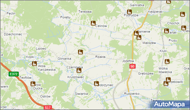 mapa Rzakta, Rzakta na mapie Targeo