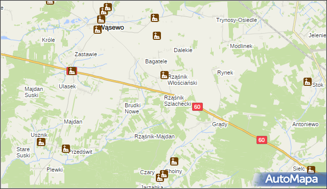 mapa Rząśnik Szlachecki, Rząśnik Szlachecki na mapie Targeo