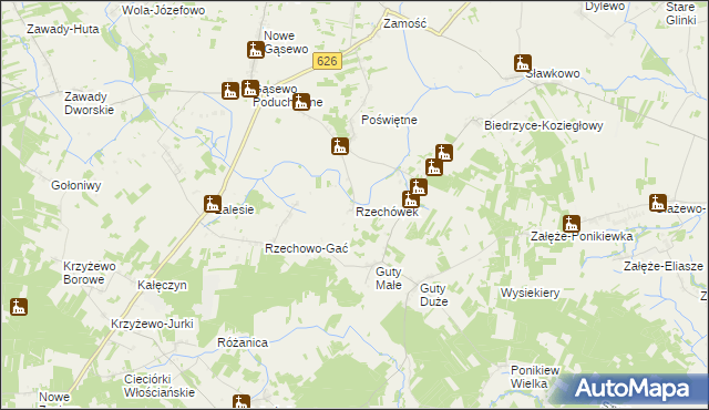 mapa Rzechówek, Rzechówek na mapie Targeo