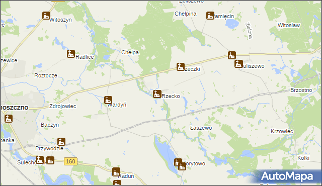 mapa Rzecko, Rzecko na mapie Targeo