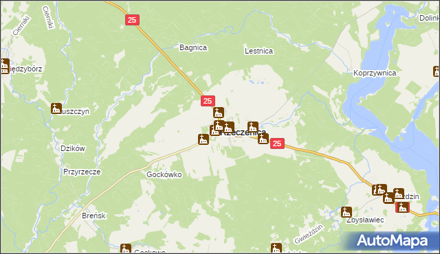 mapa Rzeczenica, Rzeczenica na mapie Targeo