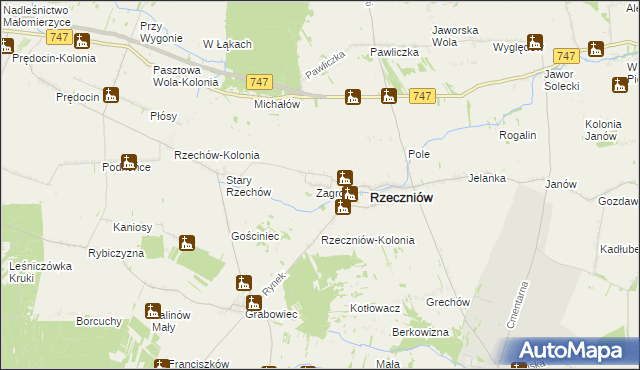 mapa Rzeczniówek, Rzeczniówek na mapie Targeo