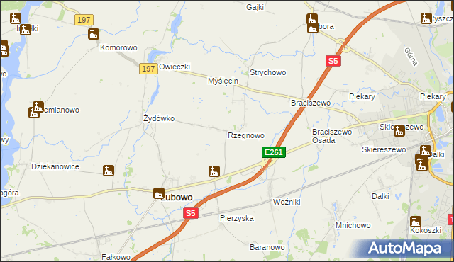 mapa Rzegnowo, Rzegnowo na mapie Targeo