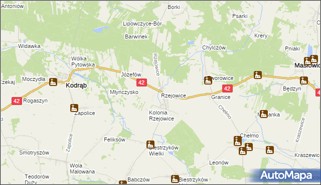 mapa Rzejowice, Rzejowice na mapie Targeo