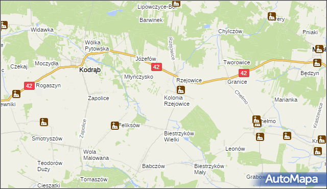 mapa Rzejowice Kolonia, Rzejowice Kolonia na mapie Targeo