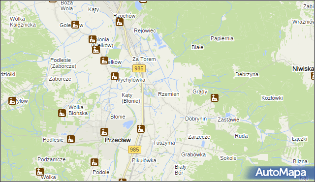 mapa Rzemień, Rzemień na mapie Targeo