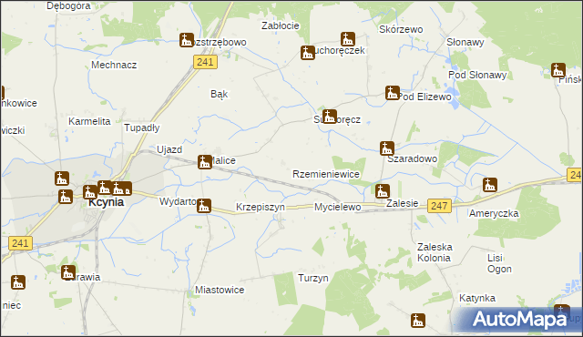 mapa Rzemieniewice gmina Kcynia, Rzemieniewice gmina Kcynia na mapie Targeo