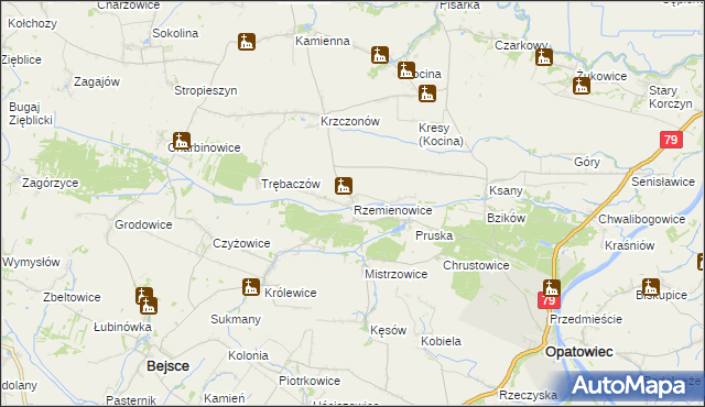 mapa Rzemienowice, Rzemienowice na mapie Targeo