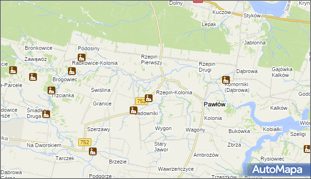 mapa Rzepin-Kolonia, Rzepin-Kolonia na mapie Targeo