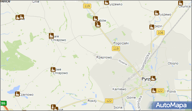 mapa Rzepnowo, Rzepnowo na mapie Targeo