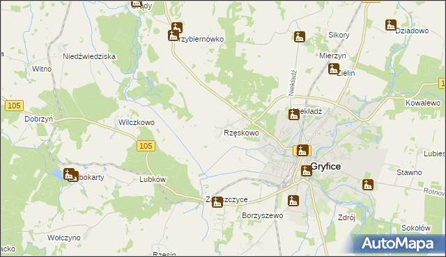 mapa Rzęskowo, Rzęskowo na mapie Targeo