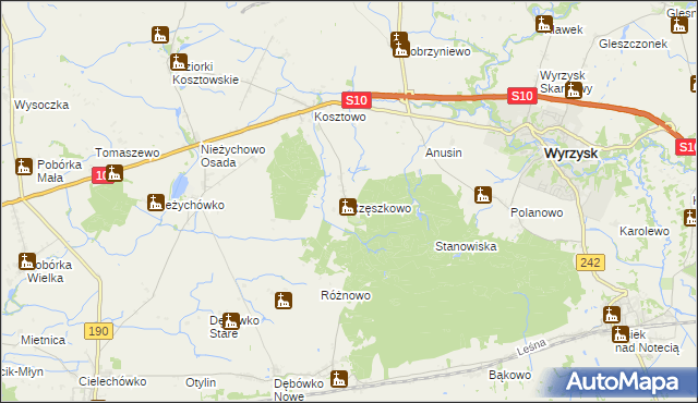 mapa Rzęszkowo, Rzęszkowo na mapie Targeo