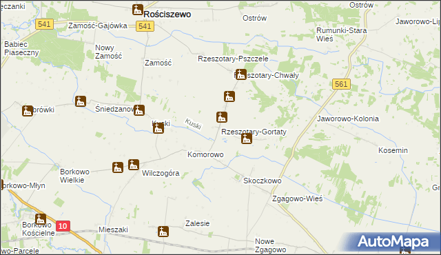 mapa Rzeszotary-Gortaty, Rzeszotary-Gortaty na mapie Targeo