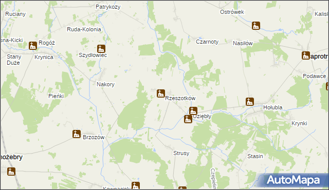 mapa Rzeszotków, Rzeszotków na mapie Targeo