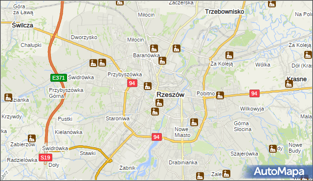 mapa Rzeszów, Rzeszów na mapie Targeo
