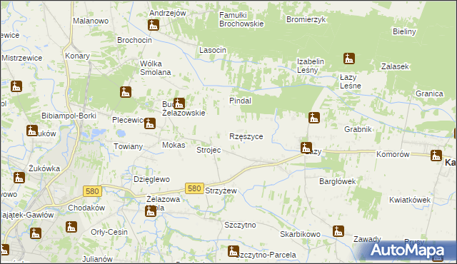 mapa Rzęszyce, Rzęszyce na mapie Targeo