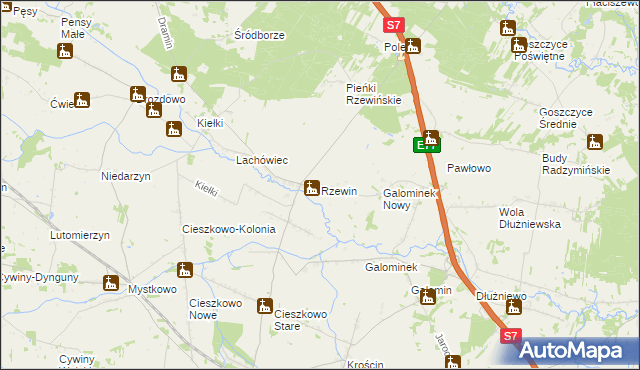 mapa Rzewin, Rzewin na mapie Targeo