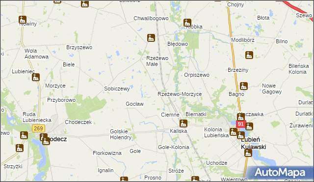 mapa Rzeżewo-Morzyce, Rzeżewo-Morzyce na mapie Targeo