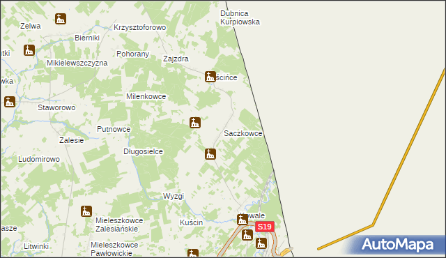 mapa Saczkowce, Saczkowce na mapie Targeo