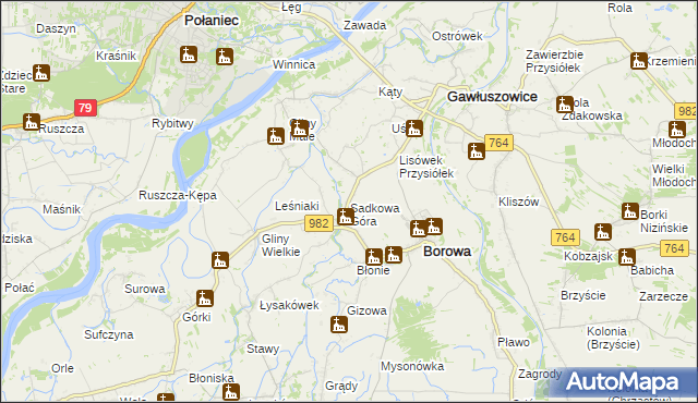 mapa Sadkowa Góra, Sadkowa Góra na mapie Targeo