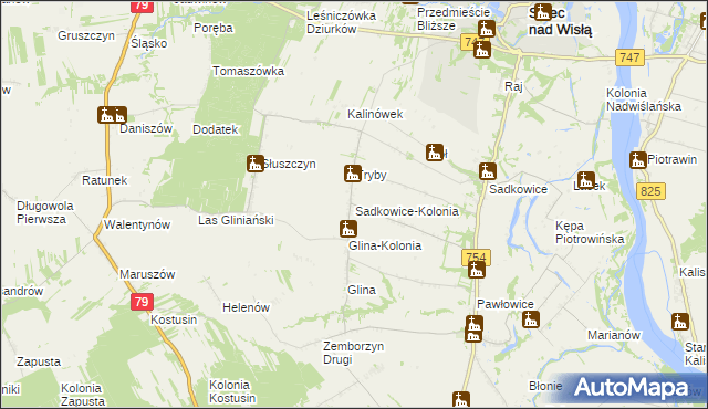 mapa Sadkowice-Kolonia, Sadkowice-Kolonia na mapie Targeo